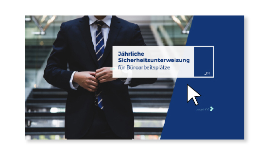 Zeigt das Hauptmenü des Online-Schulungsystems.